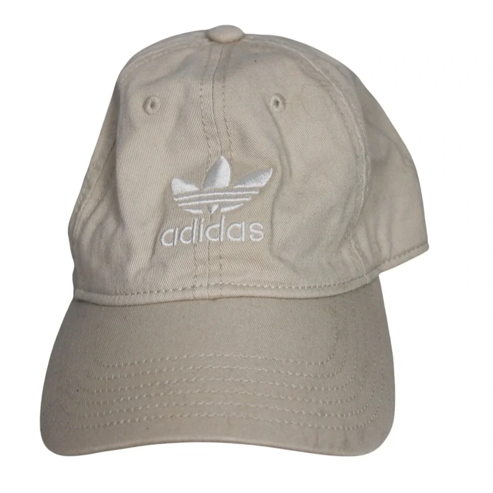 Adidas Trefoil Baseball Cap‎ Beige Cotton Adjustable Strap Logo